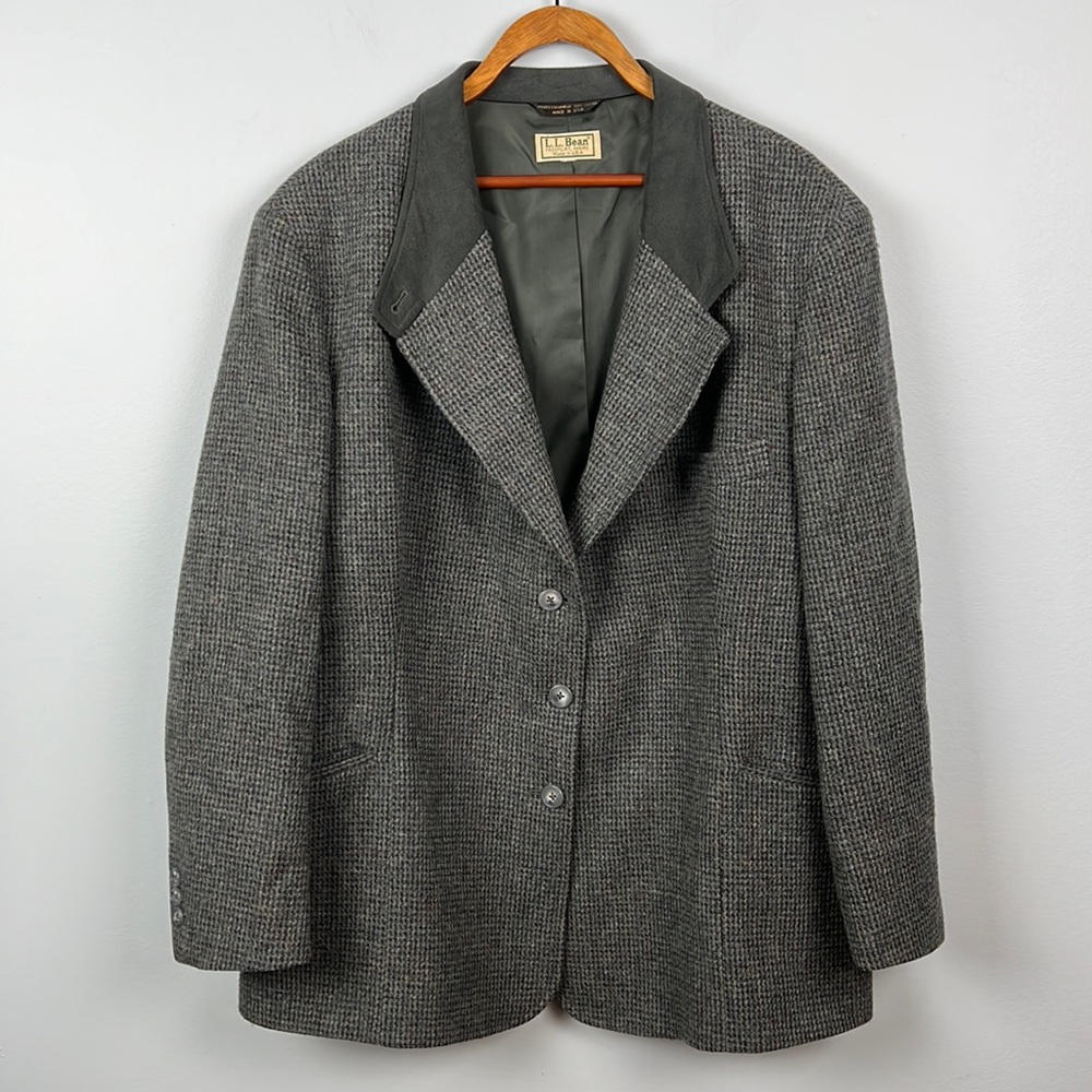 Vintage LL Bean 100% wool tweed women’s blazer size 20